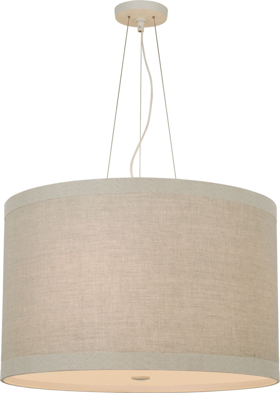 Walker Medium Hanging Shade in Light Cream with Natural Linen Shade