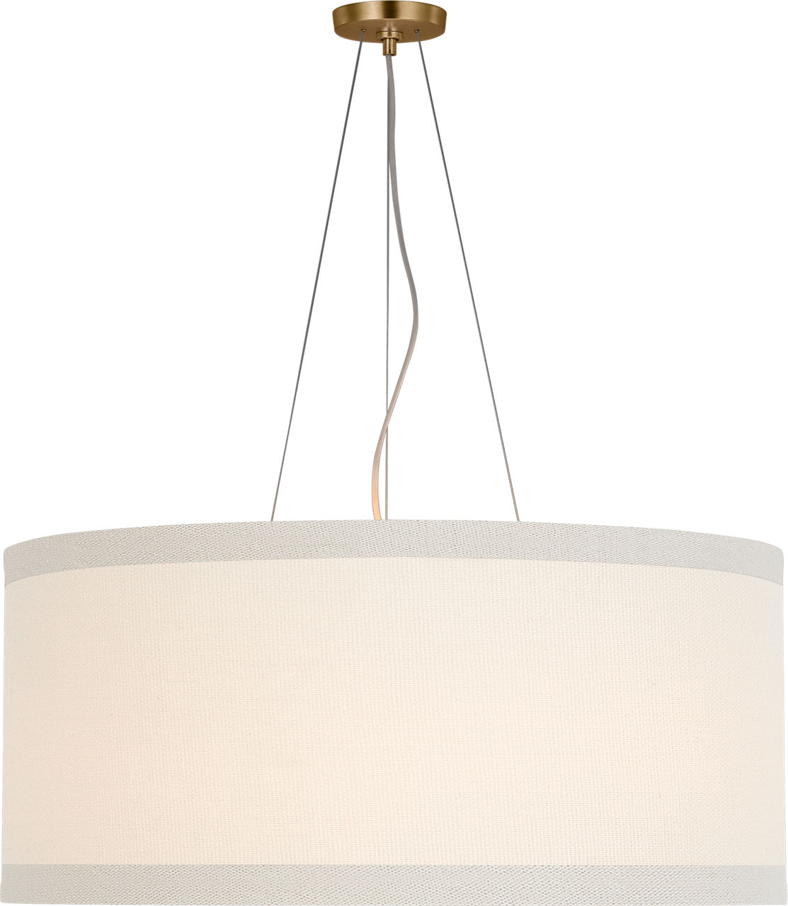 Walker Large Hanging Shade in Gild with Linen Shade