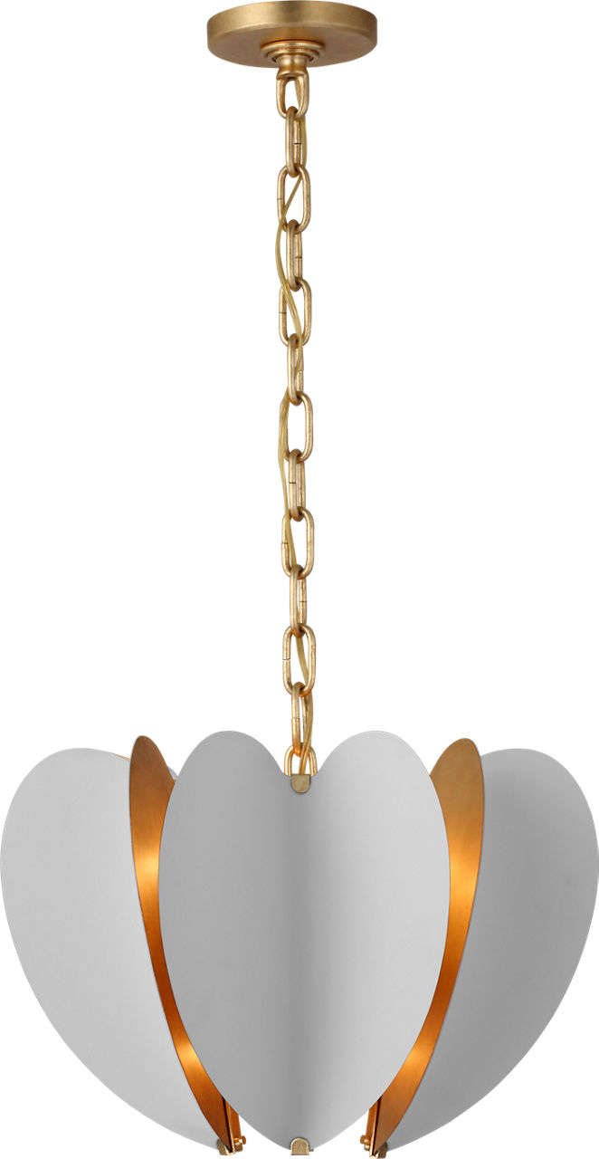 Danes Small Chandelier in Matte White and Gild