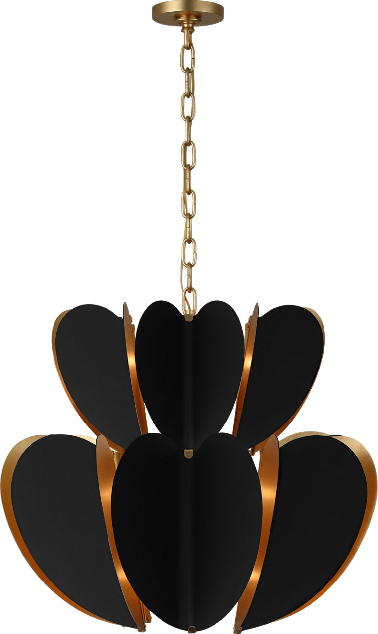 Danes Two Tier Chandelier in Matte Black and Gild