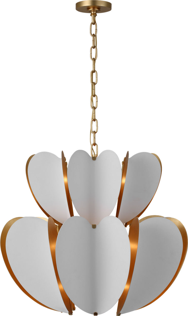 Danes Two Tier Chandelier in Matte White and Gild