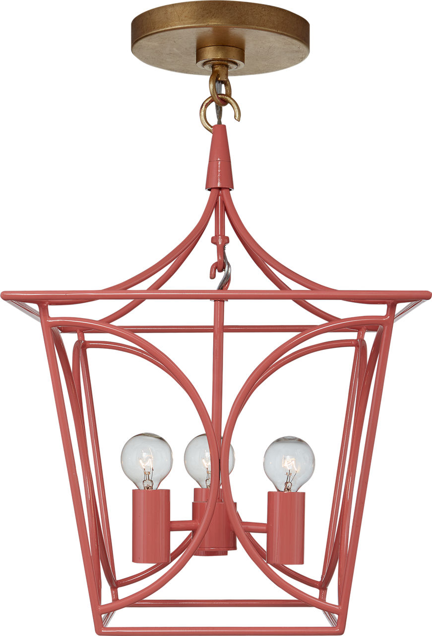 Cavanagh Mini Lantern in Coral and Gild