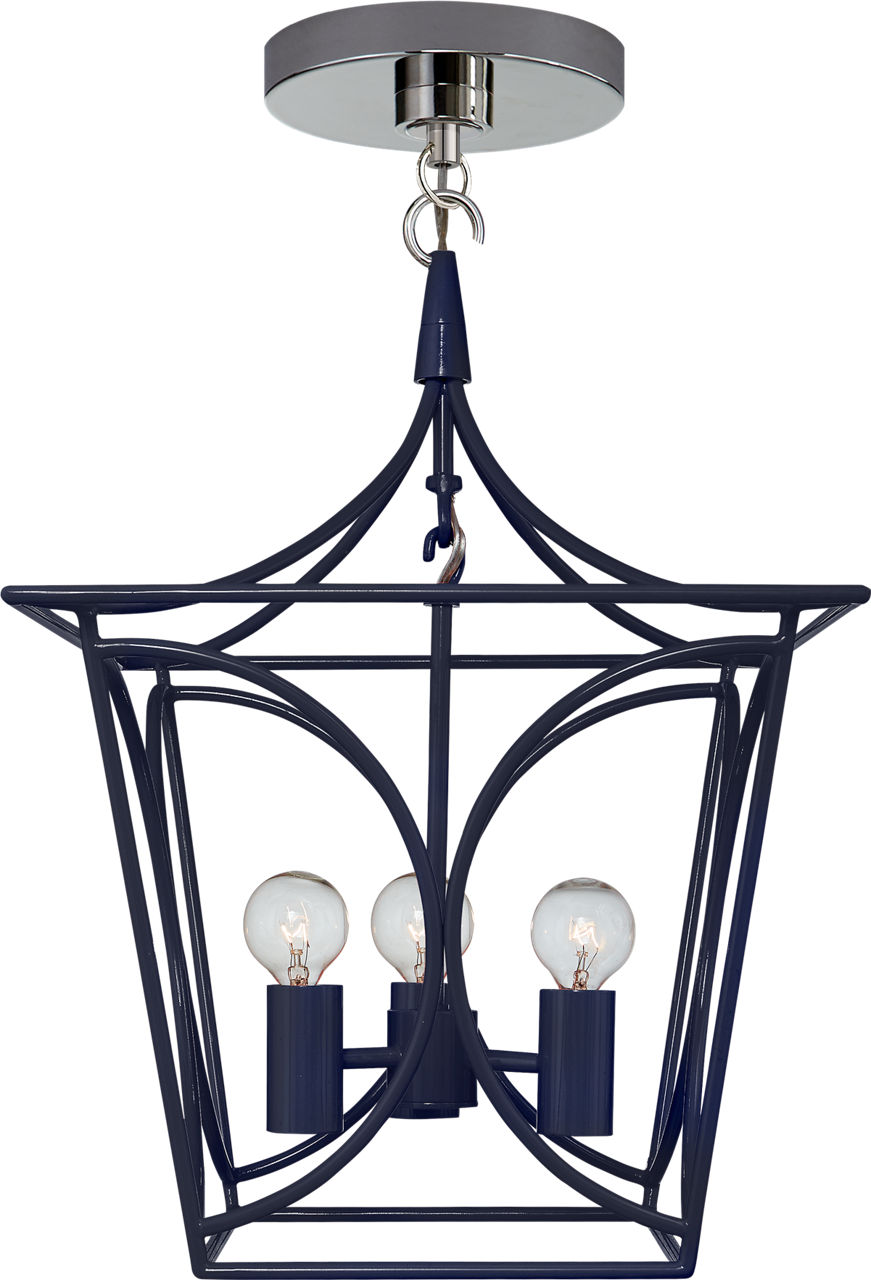 Cavanagh Mini Lantern in French Navy and Polished Nickel