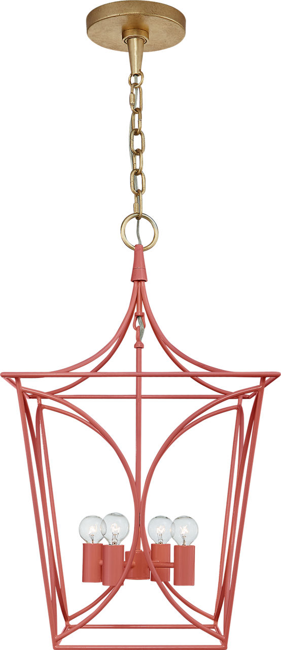 Cavanagh Small Lantern in Coral and Gild