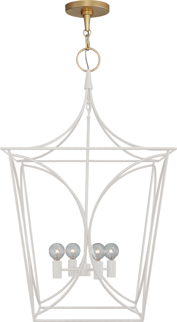 Cavanagh Medium Lantern in Light Cream and Gild