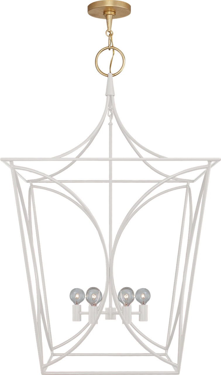 Cavanagh Large Lantern in Light Cream and Gild