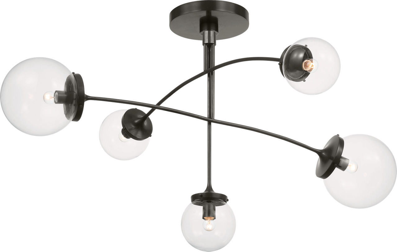 Prescott Medium Mobile Chandelier in Bronze with Clear Glass