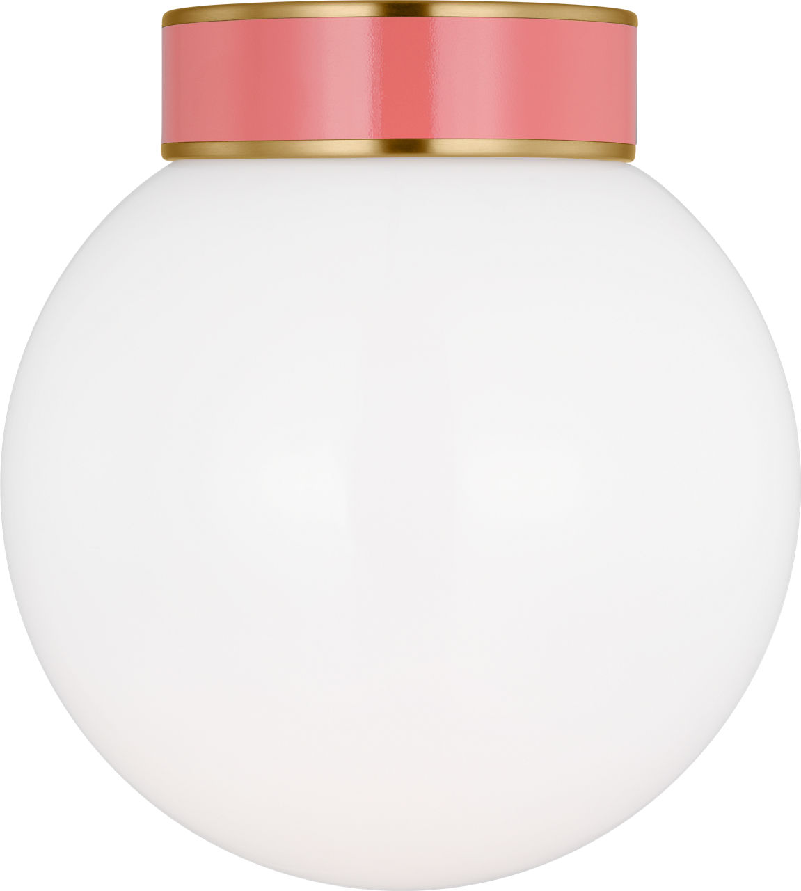 Monroe Small Flush Mount in Burnished Brass and Coral