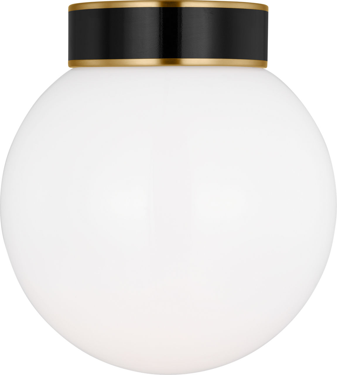 Monroe Small Flush Mount in Burnished Brass and Glossy Black