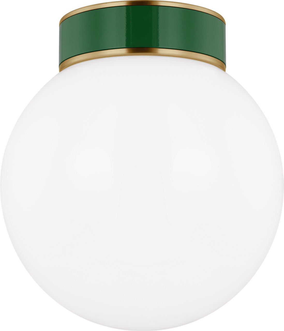 Monroe Small Flush Mount in Burnished Brass in Green