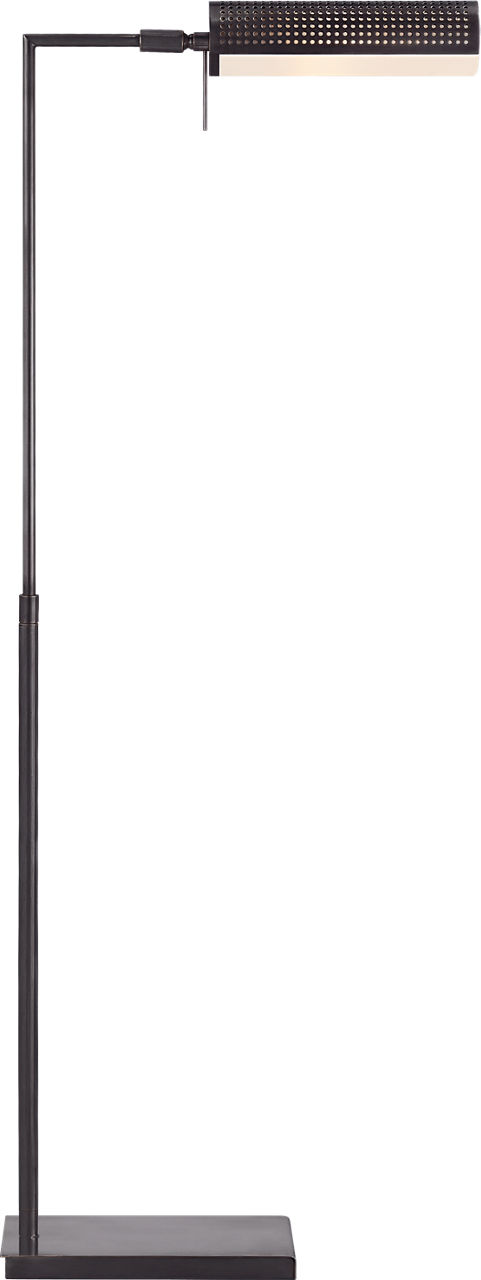 Precision Pharmacy Floor Lamp in Bronze with White Glass