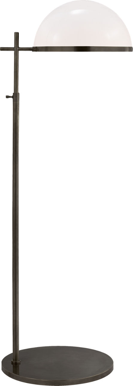 Dulcet Medium Pharmacy Floor Lamp in Bronze with White Glass