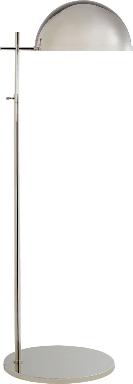Dulcet Medium Pharmacy Floor Lamp in Polished Nickel with Polished Nickel Shade