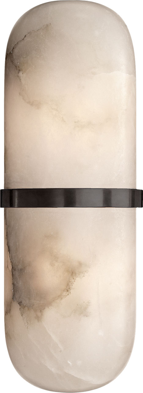 Melange Pill Form Sconce in Bronze with Alabaster