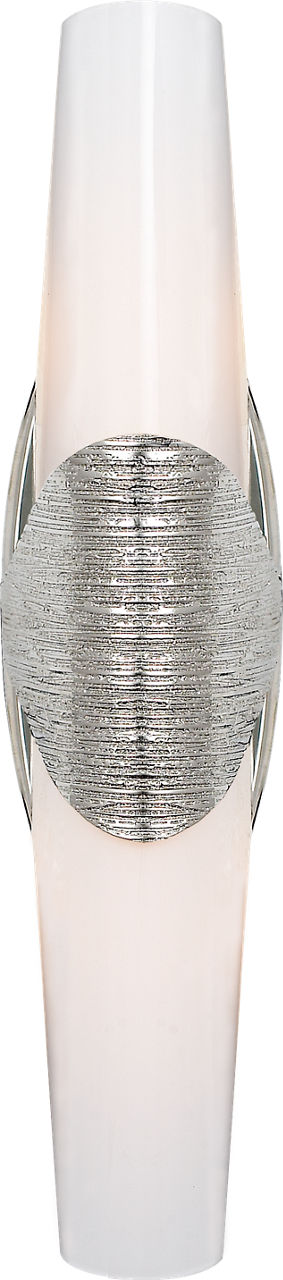 Utopia Large Band Sconce in Polished Nickel with White Glass