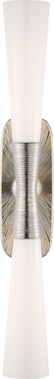 Utopia 32" Double Bath Sconce in Polished Nickel with White Glass