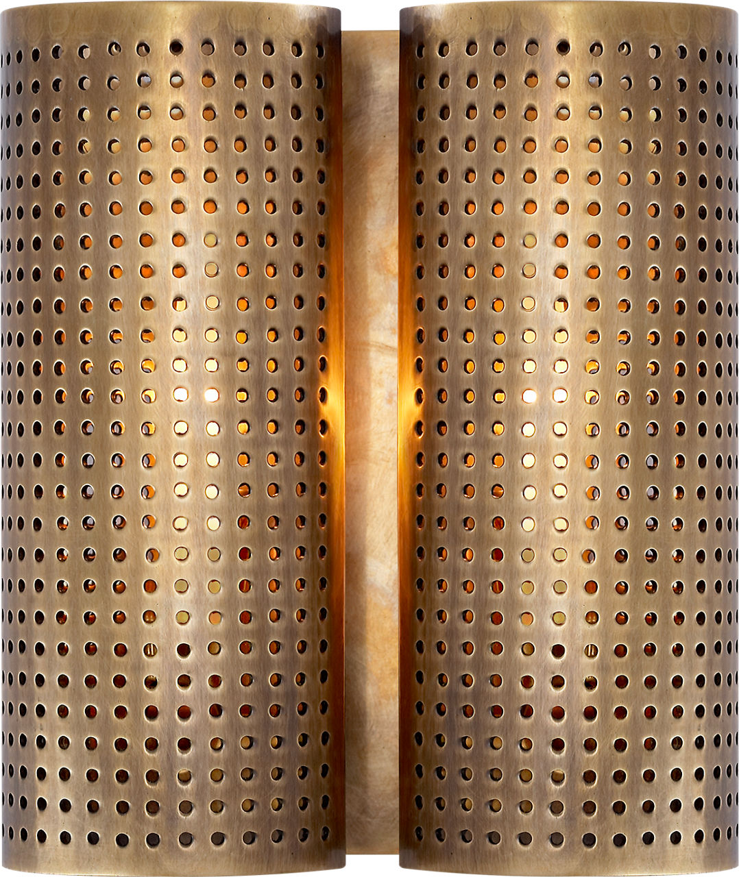 Precision Double Sconce in Antique-Burnished Brass