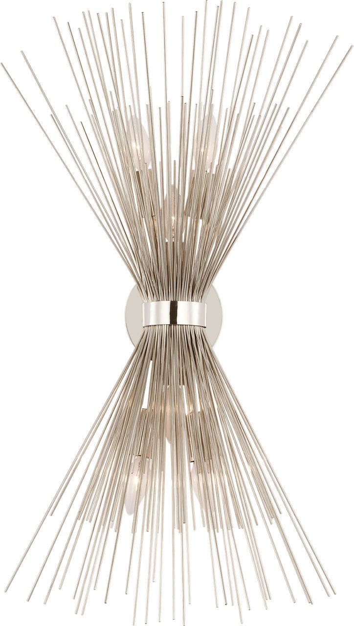 Strada Medium Symmetrical Sconce in Polished Nickel