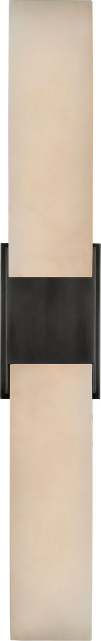 Covet Double Box Sconce in Bronze with Alabaster