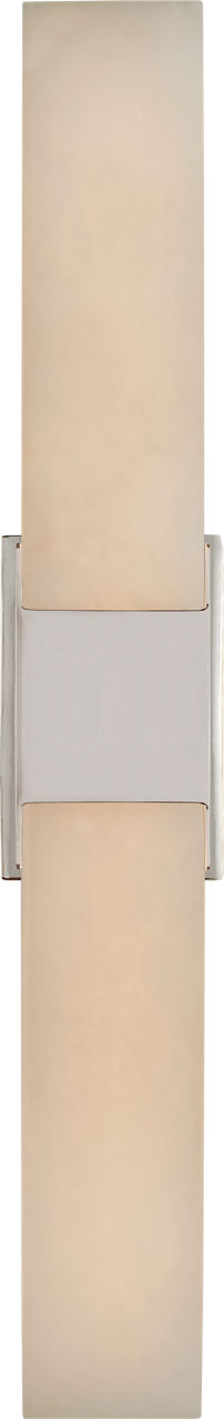 Covet Double Box Sconce in Polished Nickel with Alabaster