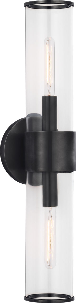 Liaison Medium Sconce in Bronze with Clear Glass