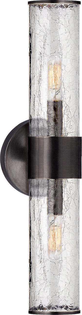 Liaison Medium Sconce in Bronze with Crackle Glass