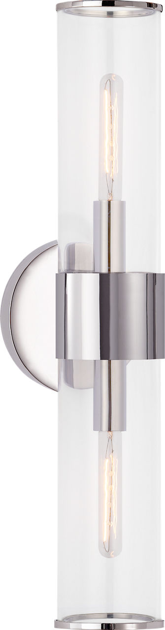 Liaison Medium Sconce in Polished Nickel with Clear Glass