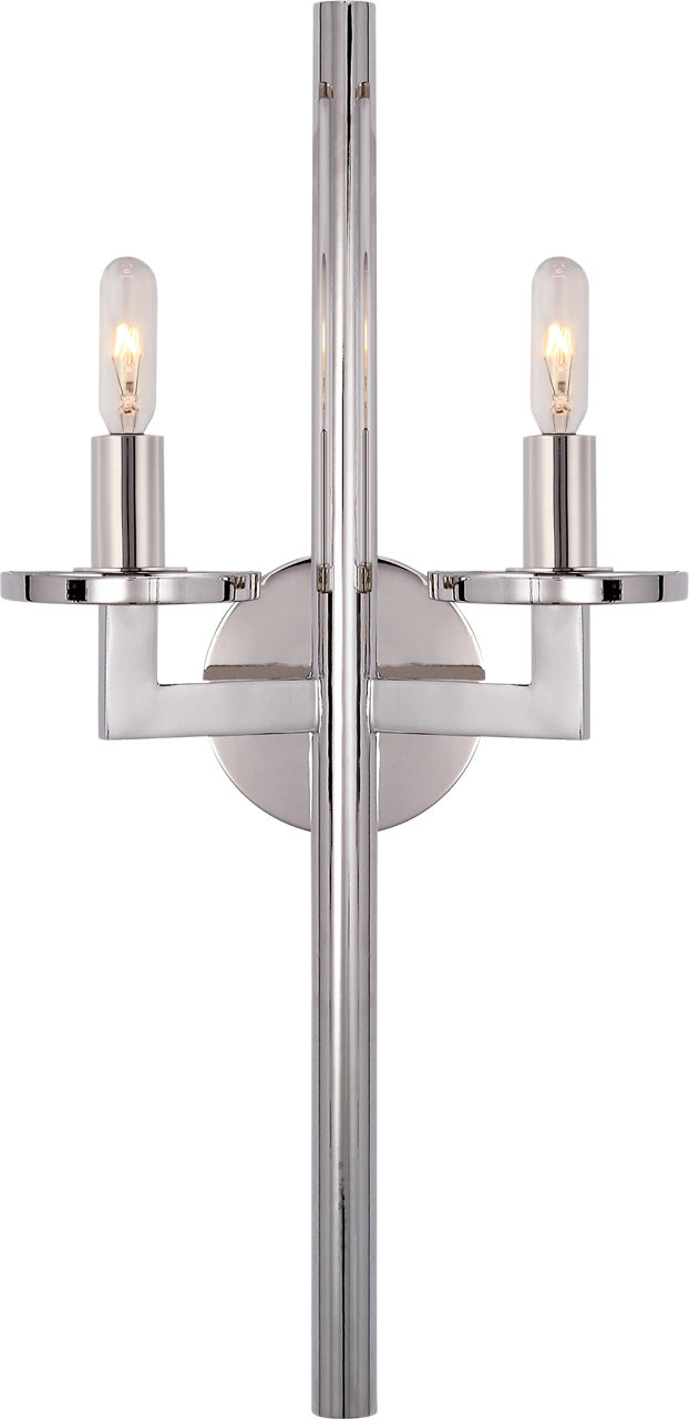 Liaison Double Sconce in Polished Nickel