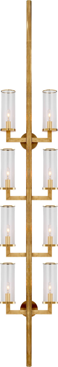 Liaison Statement Sconce in Antique-Burnished Brass with Clear Glass