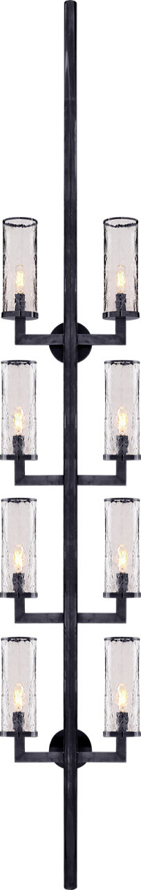 Liaison Statement Sconce in Bronze with Crackle Glass