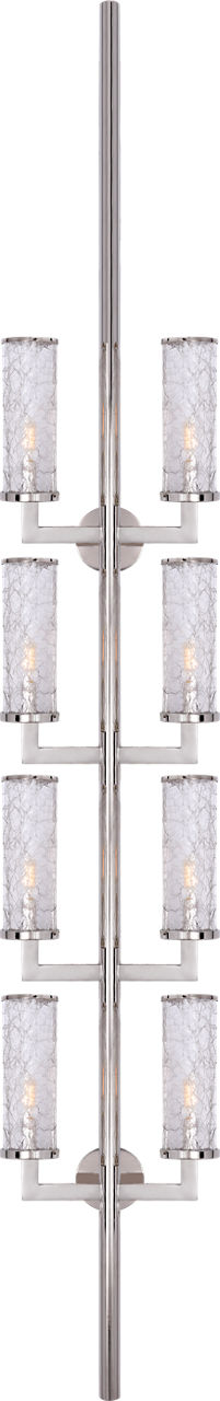 Liaison Statement Sconce in Polished Nickel with Crackle Glass