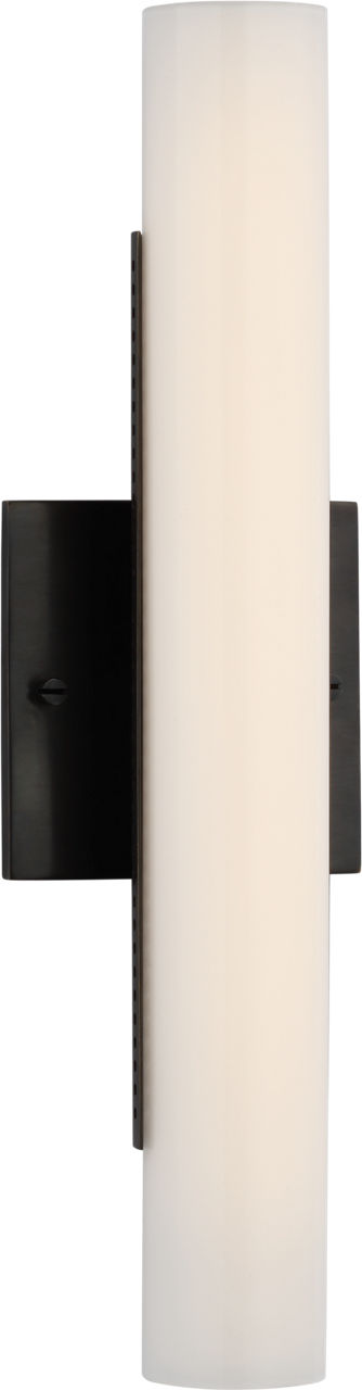 Precision 15" Bath Light in Bronze with White Glass