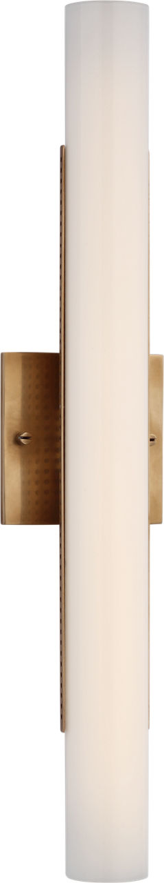 Precision 21" Bath Light in Antique-Burnished Brass with White Glass