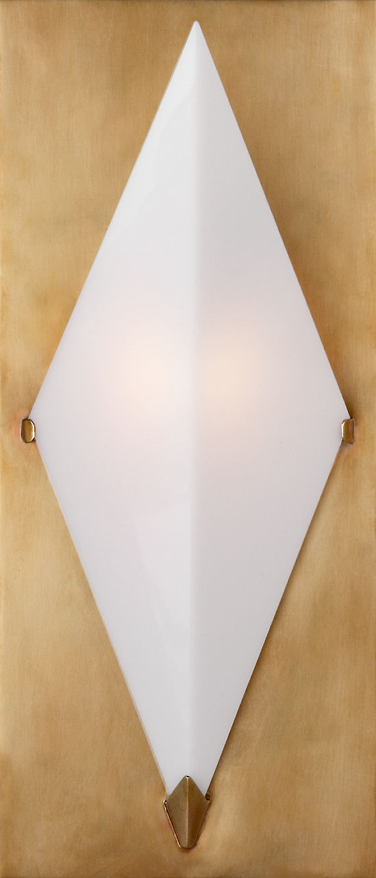 Forma Sconce in Antique-Burnished Brass with White Glass