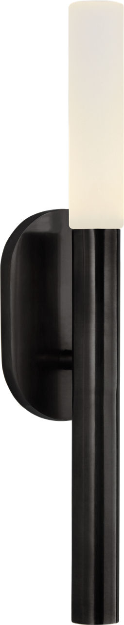 Rousseau Small Bath Sconce in Bronze with Etched Crystal