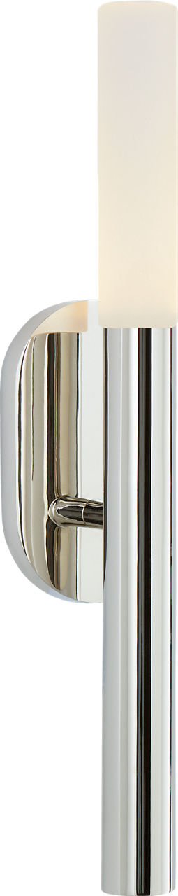 Rousseau Small Bath Sconce in Polished Nickel with Etched Crystal