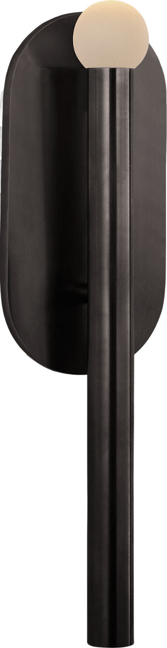 Rousseau Medium Bath Sconce in Bronze with Etched Crystal Orb