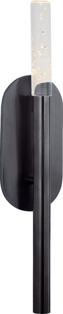 Rousseau Medium Bath Sconce in Bronze with Seeded Glass