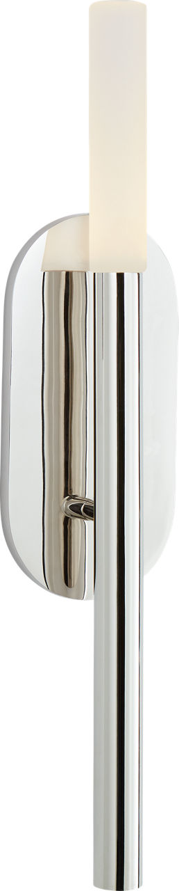 Rousseau Medium Bath Sconce in Polished Nickel with Etched Crystal