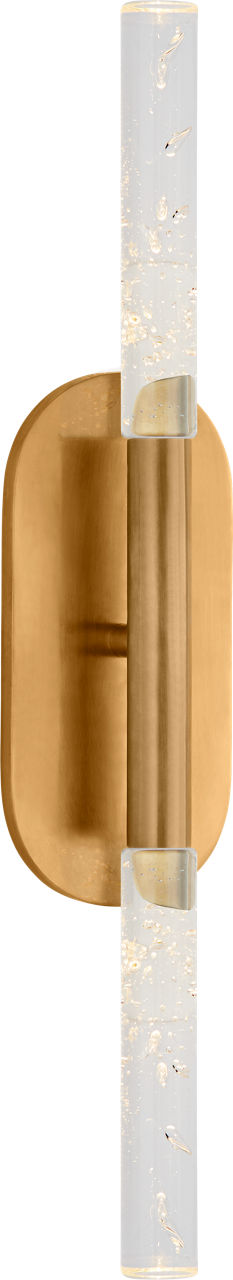 Rousseau Medium Vanity Sconce in Antique-Burnished Brass with Seeded Glass