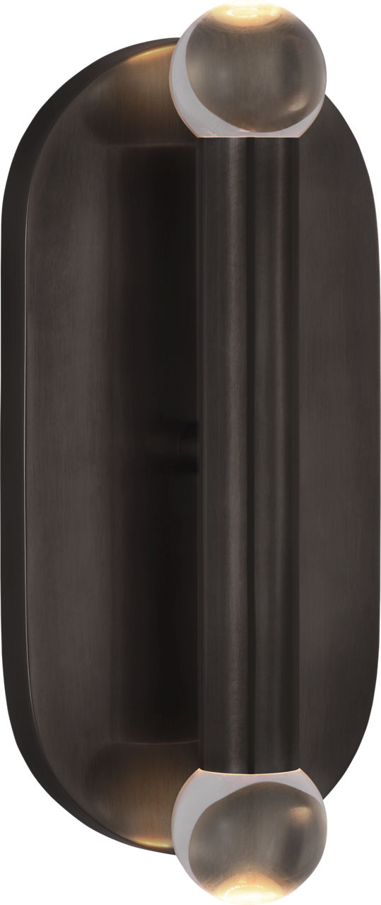 Rousseau Medium Vanity Sconce in Bronze with Clear Glass Orb