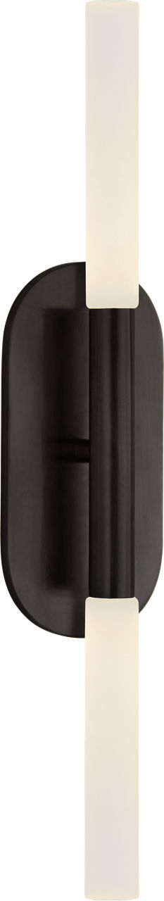 Rousseau Medium Vanity Sconce in Bronze with Etched Crystal