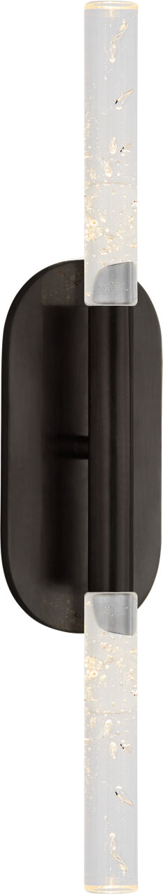 Rousseau Medium Vanity Sconce in Bronze with Seeded Glass