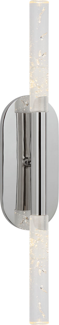 Rousseau Medium Vanity Sconce in Polished Nickel with Seeded Glass