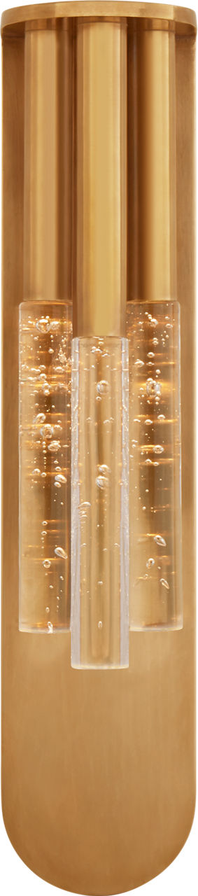 Rousseau Medium Multi-Drop Sconce in Antique-Burnished Brass with Seeded Glass