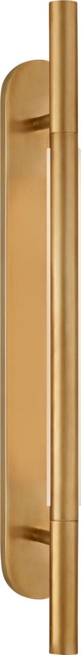 Rousseau Medium Bracketed Sconce in Antique-Burnished Brass with Etched Crystal