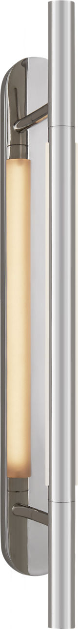 Rousseau Medium Bracketed Sconce in Polished Nickel with Etched Crystal