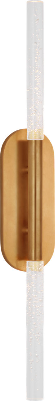 Rousseau Large Vanity Sconce in Antique-Burnished Brass with Seeded Glass