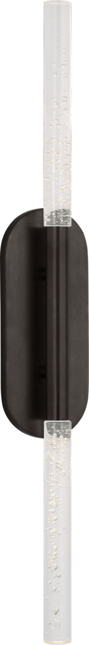 Rousseau Large Vanity Sconce in Bronze with Seeded Glass