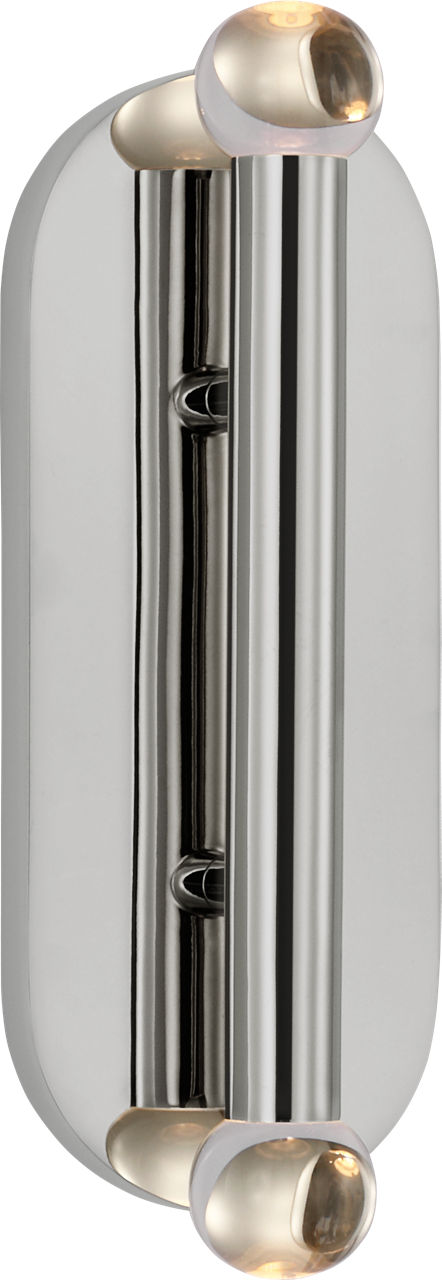 Rousseau Large Vanity Sconce in Polished Nickel with Clear Glass Orb